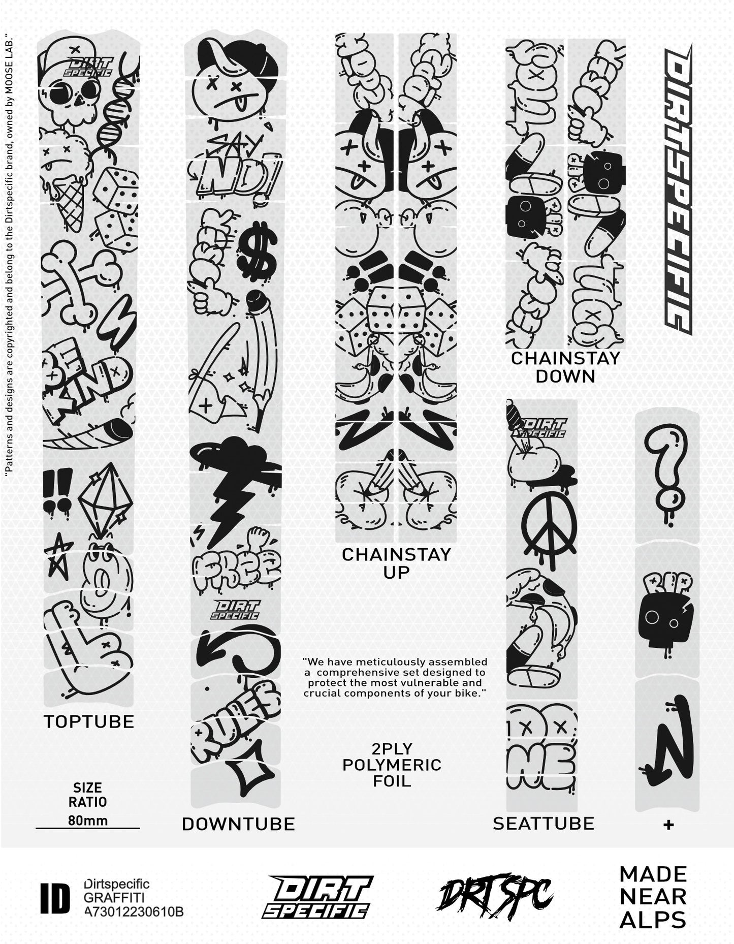 Graffiti - Bike Frame wrap MK2 - (Custom Color Options🎨 ) bike wrap kit – full frame protection set for mountain bikes mtb gravel downhill enduro