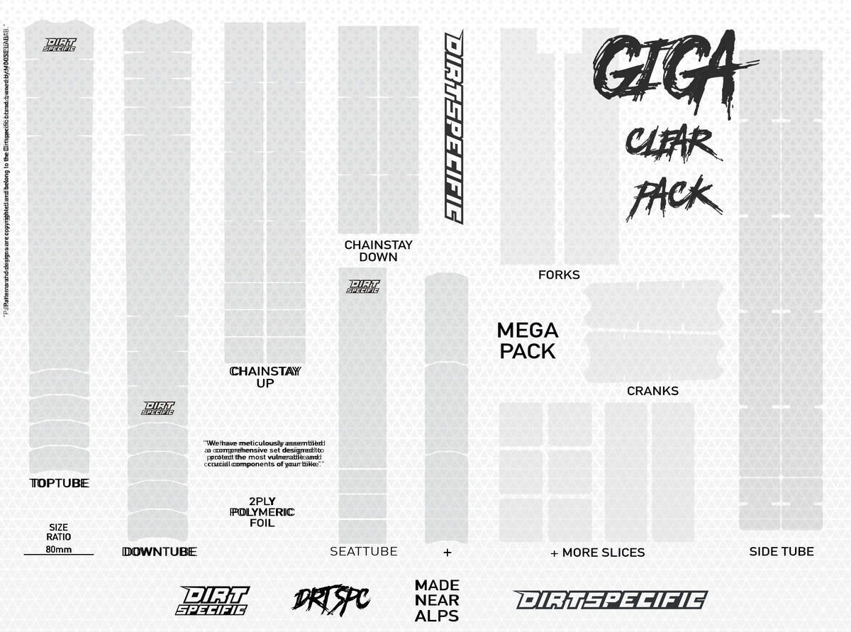 GIGA CLEAR bike protection - ALL BIKES - Bike Frame wrap MK2