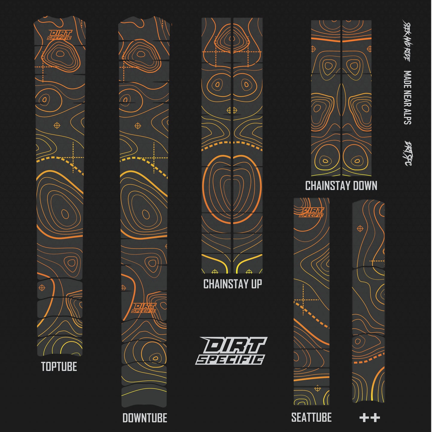 Sunset RIDGE - Bike Frame wrap MK2 bike wrap kit – full frame protection set for mountain bikes mtb gravel downhill enduro