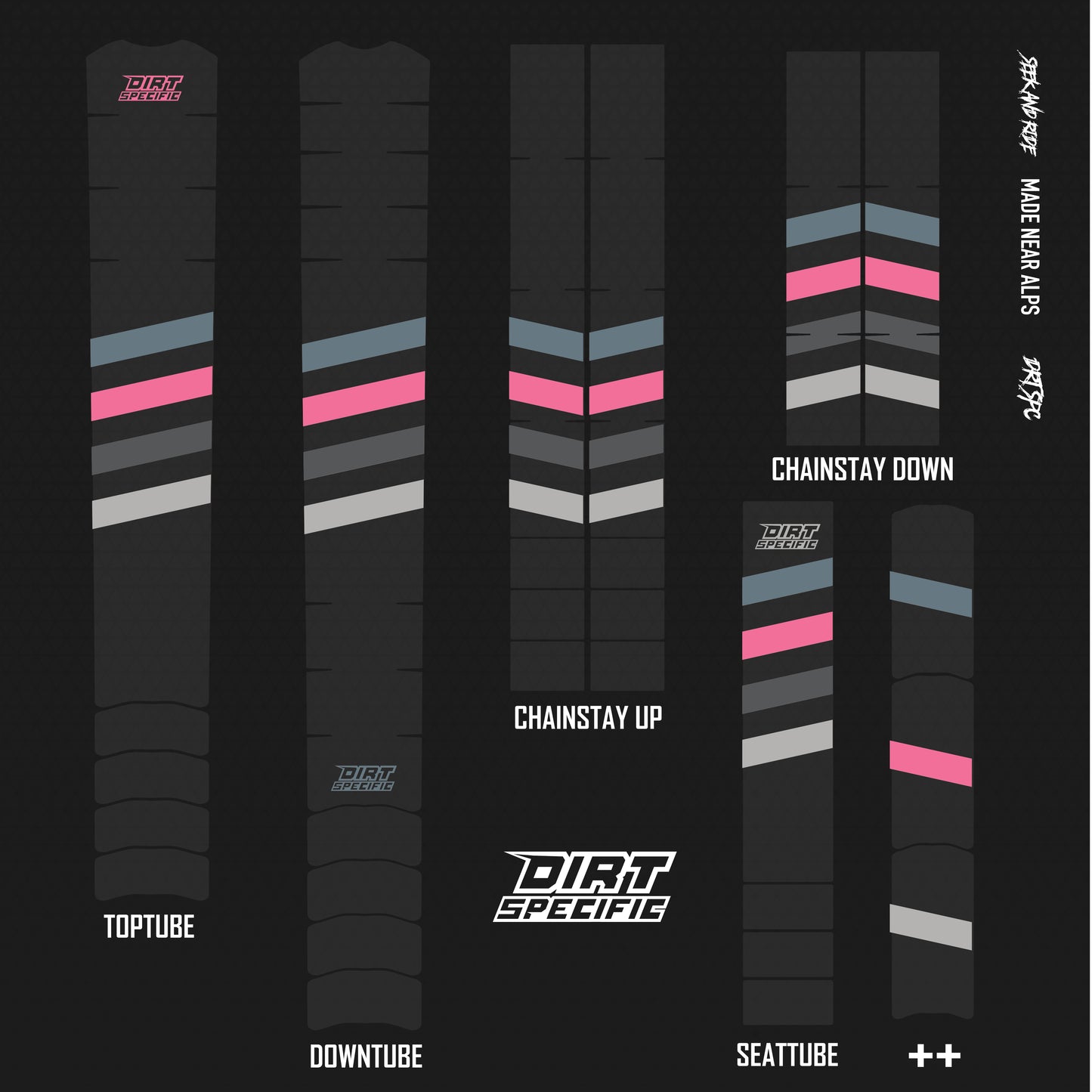 Graphite Lines - Bike Frame wrap MK2 bike wrap kit – full frame protection set for mountain bikes mtb gravel downhill enduro