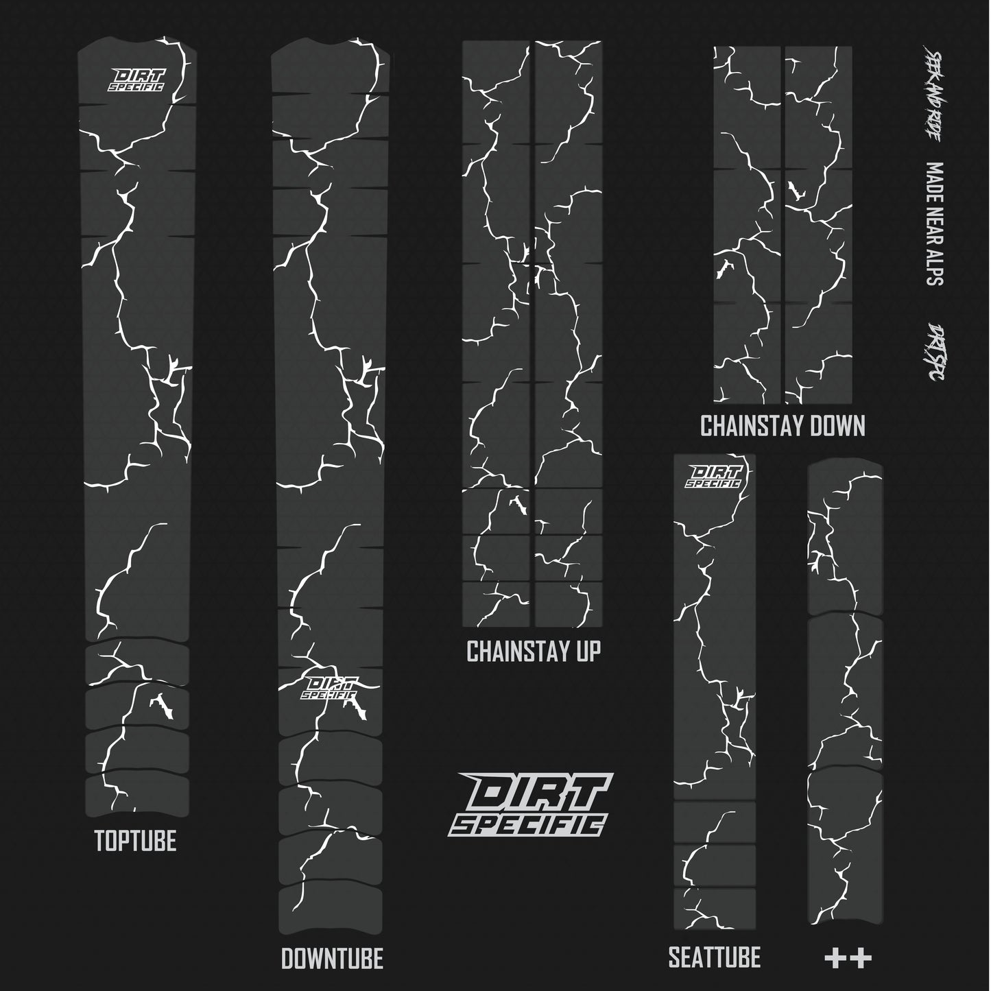 Kintsugi White- Bike Frame wrap MK2 - (Custom Color Options🎨 ) bike wrap kit – full frame protection set for mountain bikes mtb gravel downhill enduro