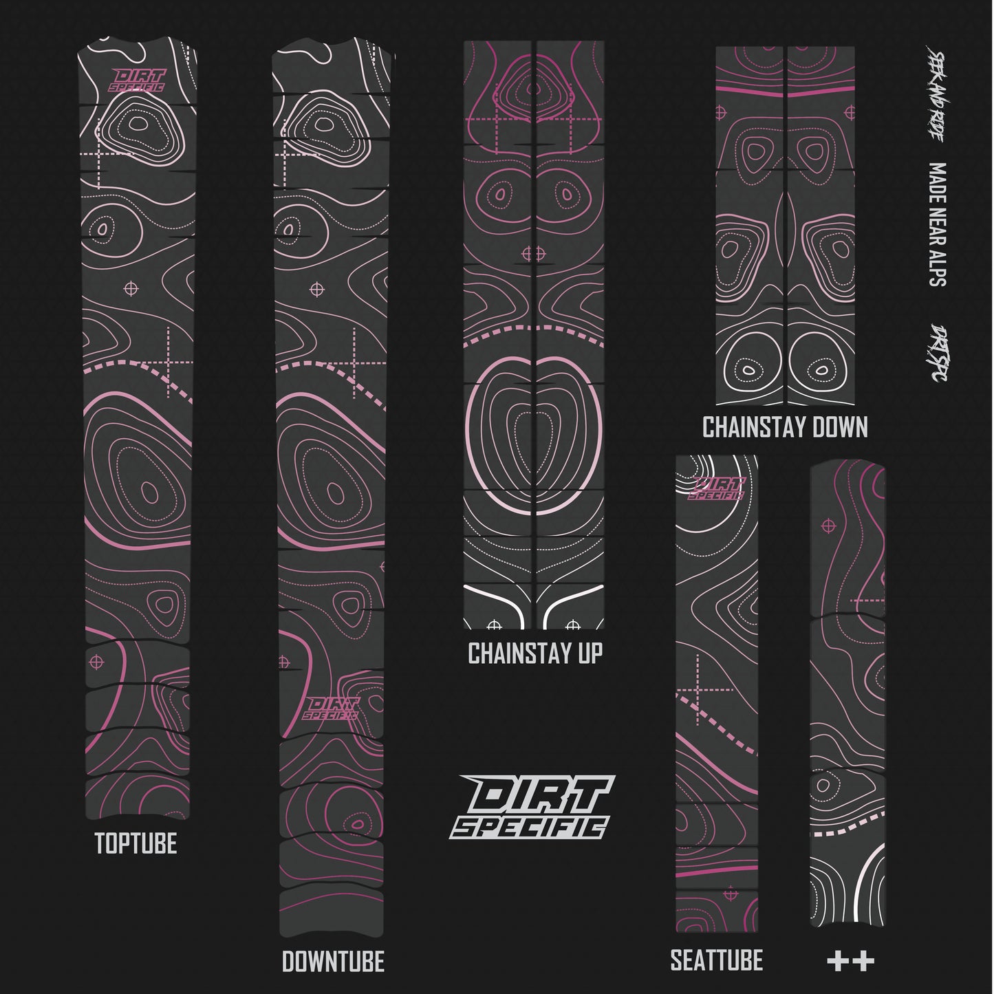 Purple RIDGE - Bike Frame wrap MK2 bike wrap kit – full frame protection set for mountain bikes mtb gravel downhill enduro