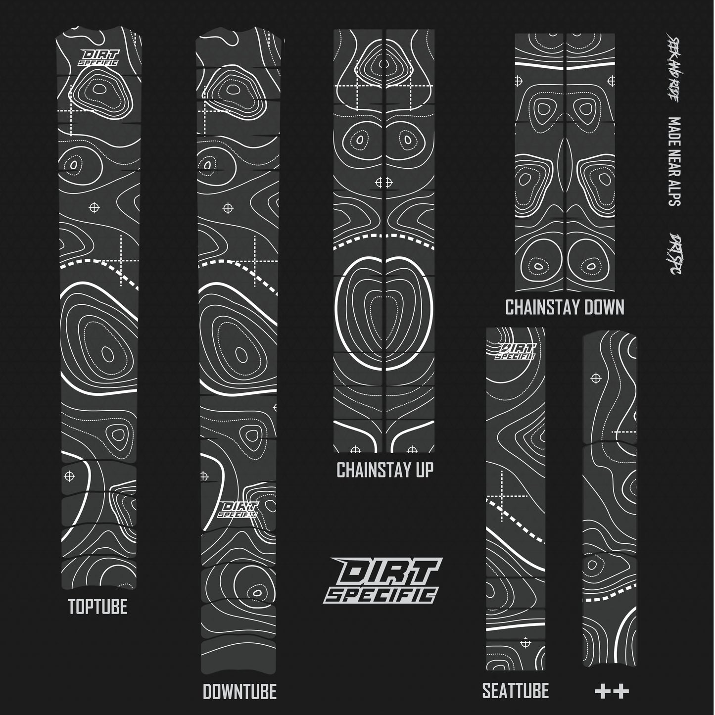 White RIDGE - Bike Frame wrap MK2 - (Custom Color Options🎨 ) bike wrap kit – full frame protection set for mountain bikes mtb gravel downhill enduro