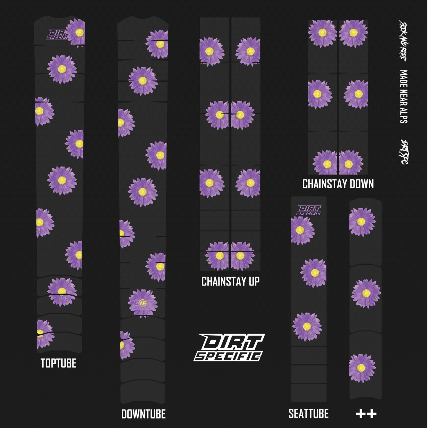 Violet - Bike Frame wrap MK2 bike wrap kit – full frame protection set for mountain bikes mtb gravel downhill enduro