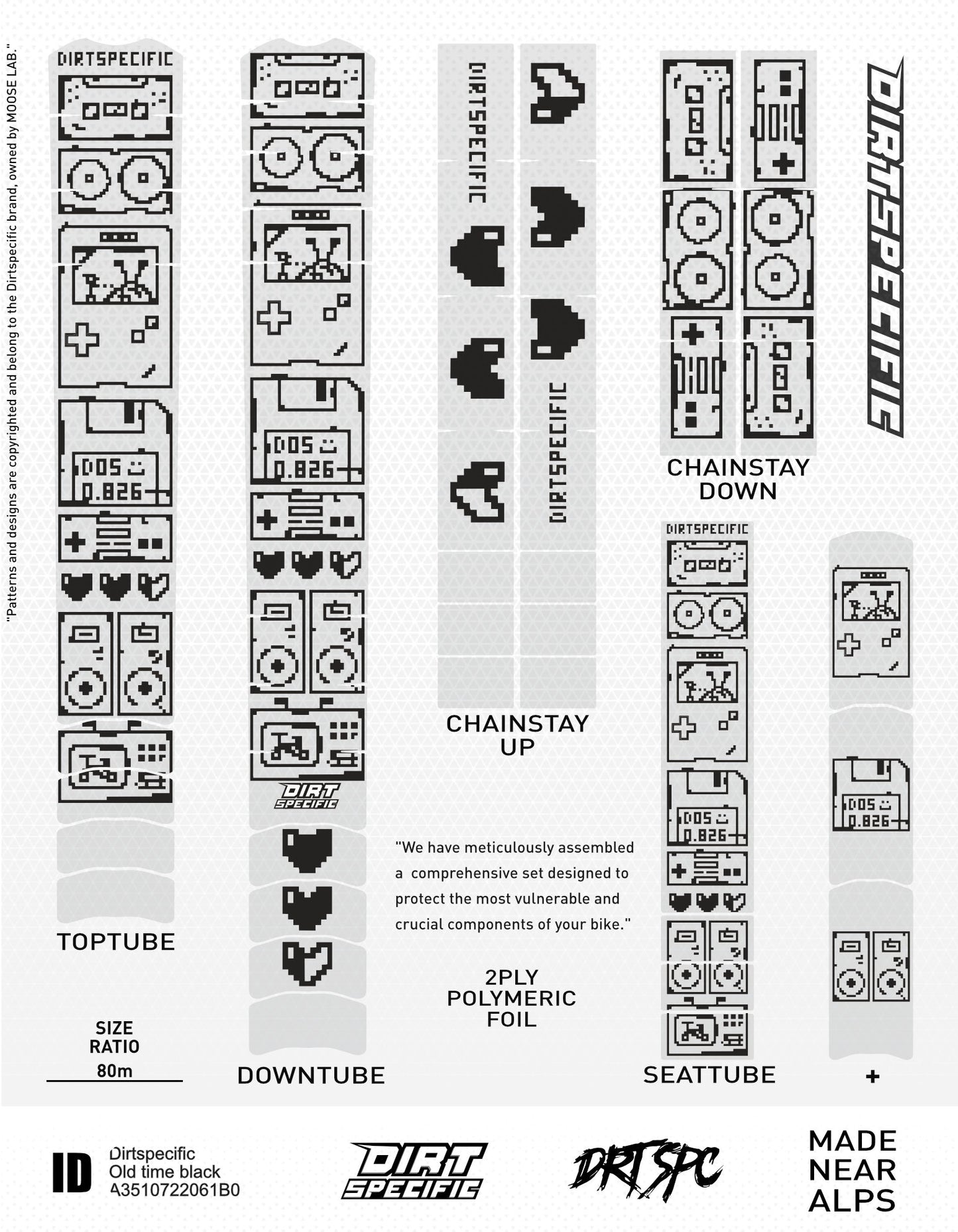 Old time - Bike Frame wrap MK2 - (Custom Color Options🎨 ) bike wrap kit – full frame protection set for mountain bikes mtb gravel downhill enduro