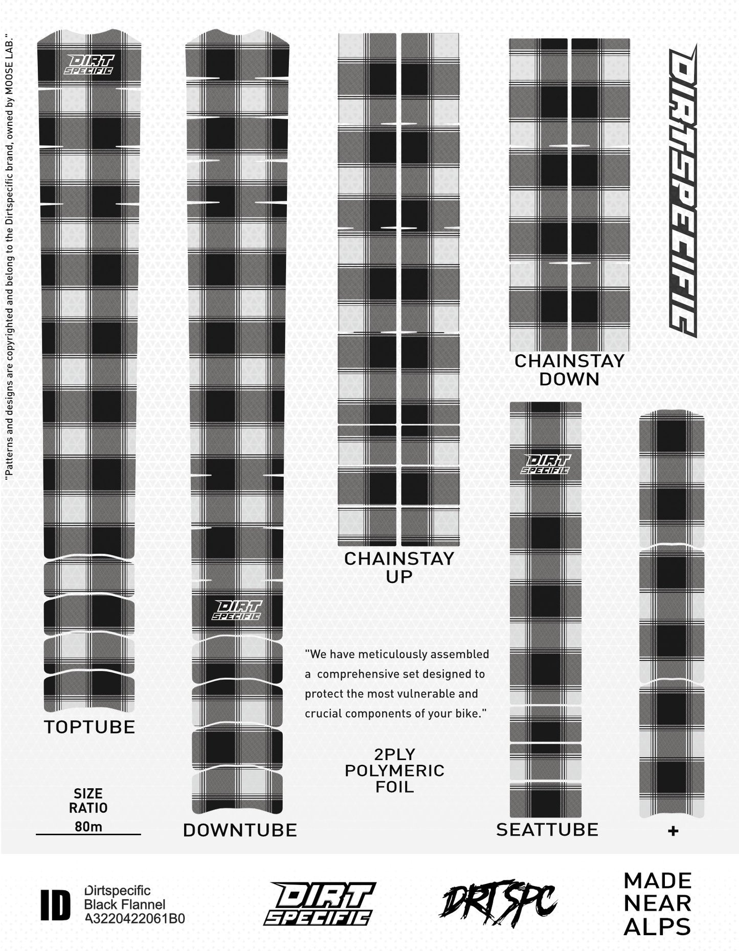 Flannel - Bike Frame wrap MK2 - (Custom Color Options🎨 ) bike wrap kit – full frame protection set for mountain bikes mtb gravel downhill enduro