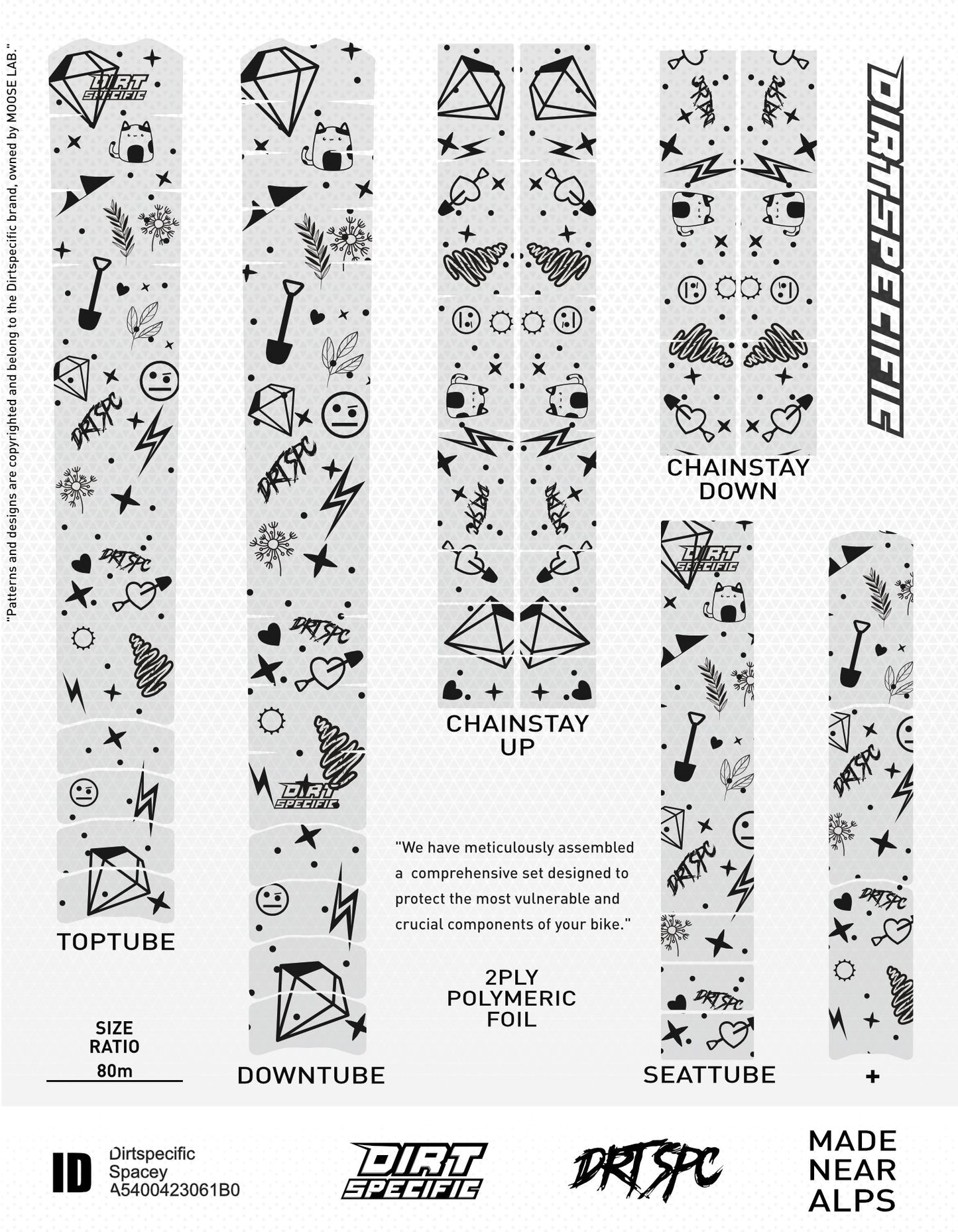 Spacey - Bike Frame wrap MK2 - (Custom Color Options🎨 ) bike wrap kit – full frame protection set for mountain bikes mtb gravel downhill enduro