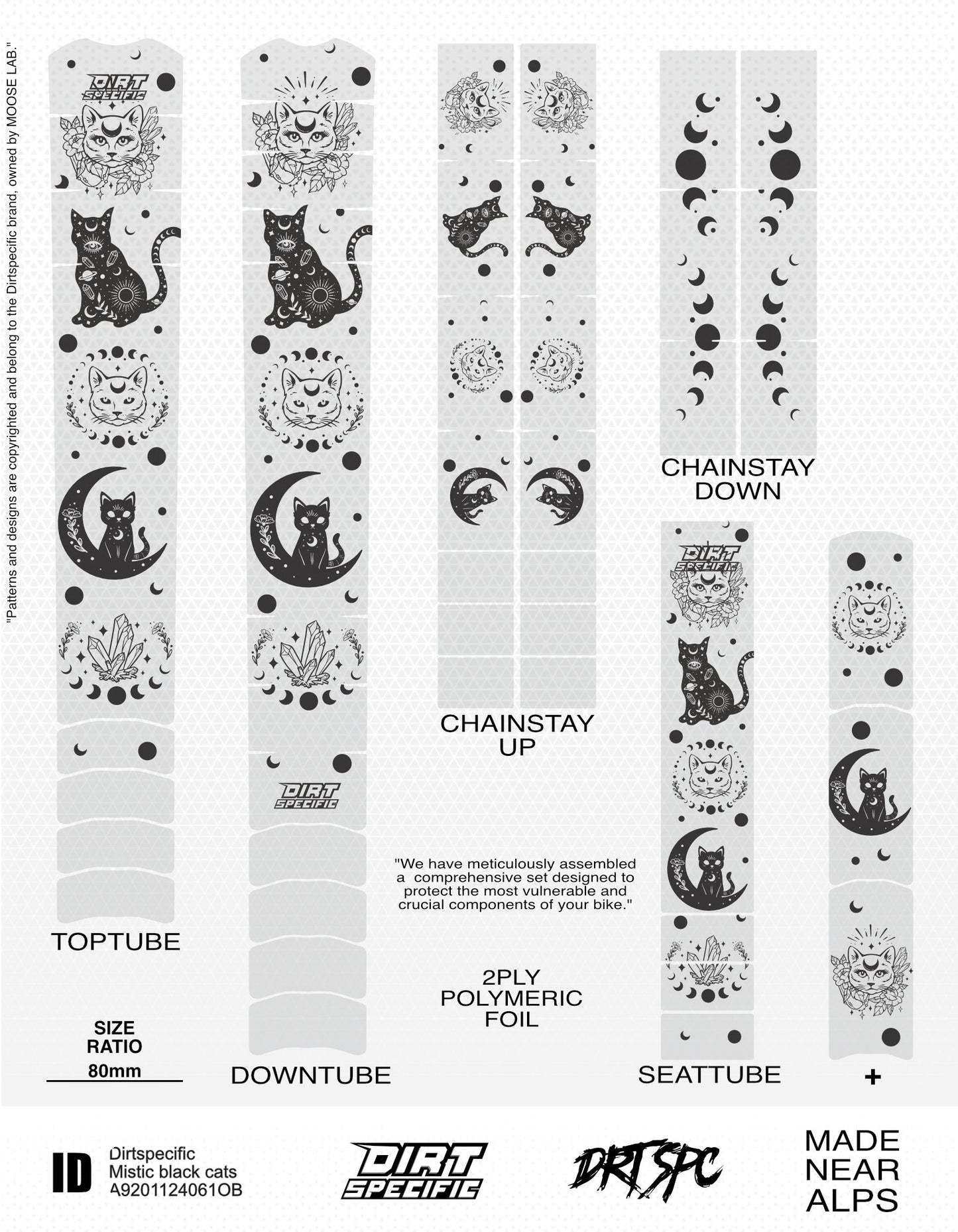 Mistic cats - Bike Frame wrap MK2 - (Custom Color Options🎨 ) bike wrap kit – full frame protection set for mountain bikes mtb gravel downhill enduro