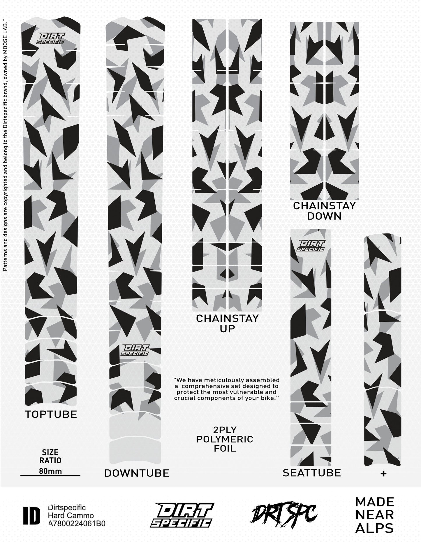 Hard Cammo - Bike Frame wrap MK2 bike wrap kit – full frame protection set for mountain bikes mtb gravel downhill enduro