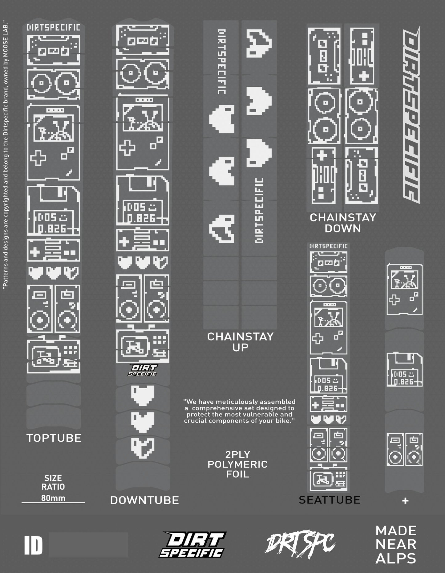 Old time white - Bike Frame wrap MK2 - (Custom Color Options🎨 ) bike wrap kit – full frame protection set for mountain bikes mtb gravel downhill enduro