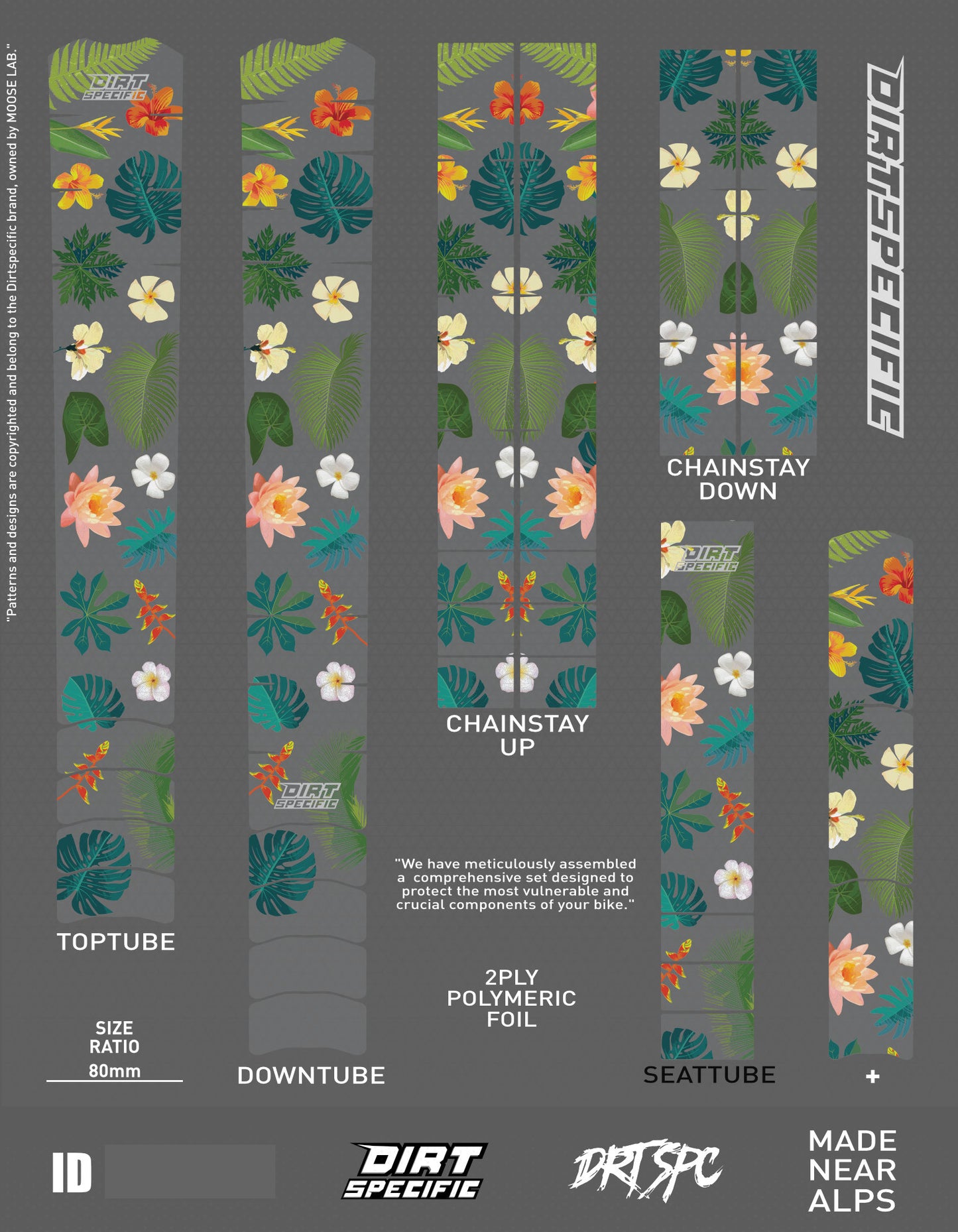 Hawaii - Bike Frame wrap MK2 bike wrap kit – full frame protection set for mountain bikes mtb gravel downhill enduro