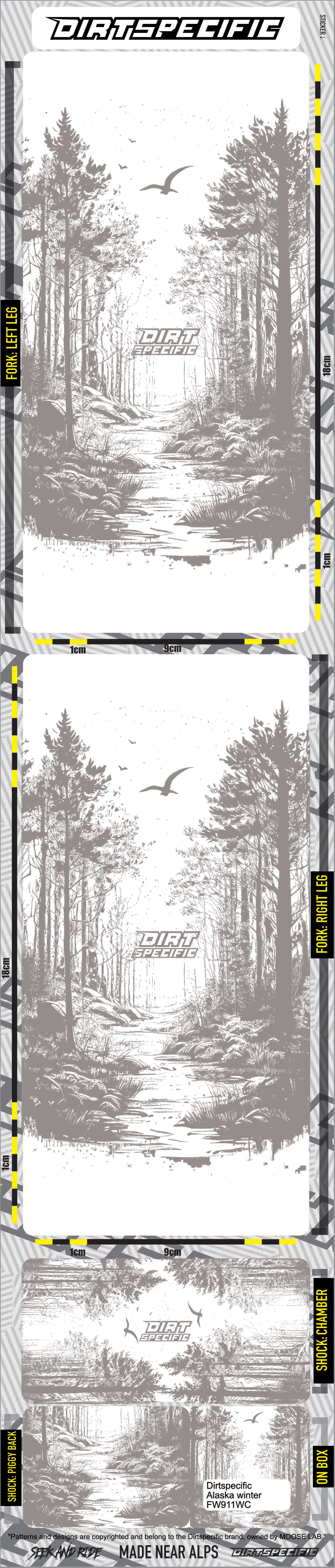 Winter Alaska - 360 Suspension wrap MK2 bike wrap kit – full frame protection set for mountain bikes mtb gravel downhill enduro