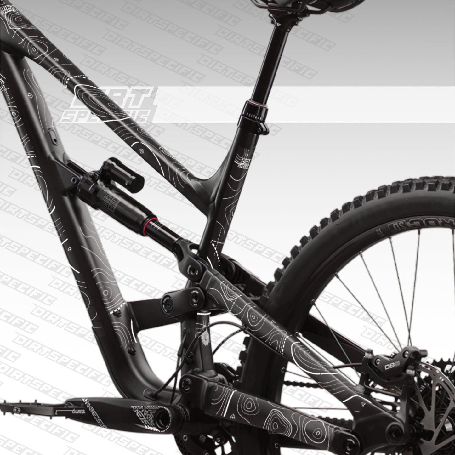 White RIDGE - Bike Frame wrap MK2 - (Custom Color Options🎨 ) bike wrap kit – full frame protection set for mountain bikes mtb gravel downhill enduro