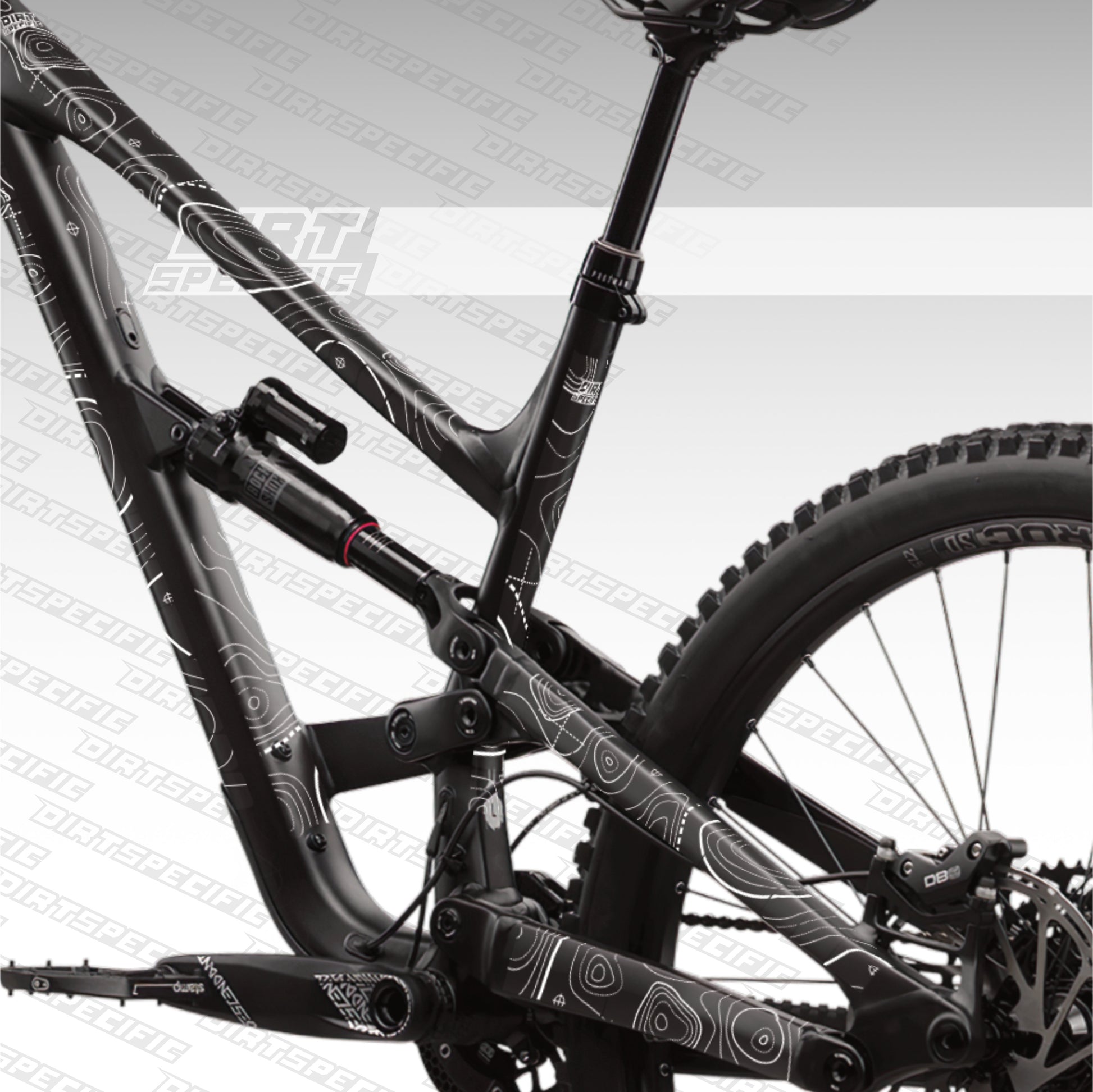 White RIDGE - Bike Frame wrap MK2 - (Custom Color Options🎨 ) bike wrap kit – full frame protection set for mountain bikes mtb gravel downhill enduro