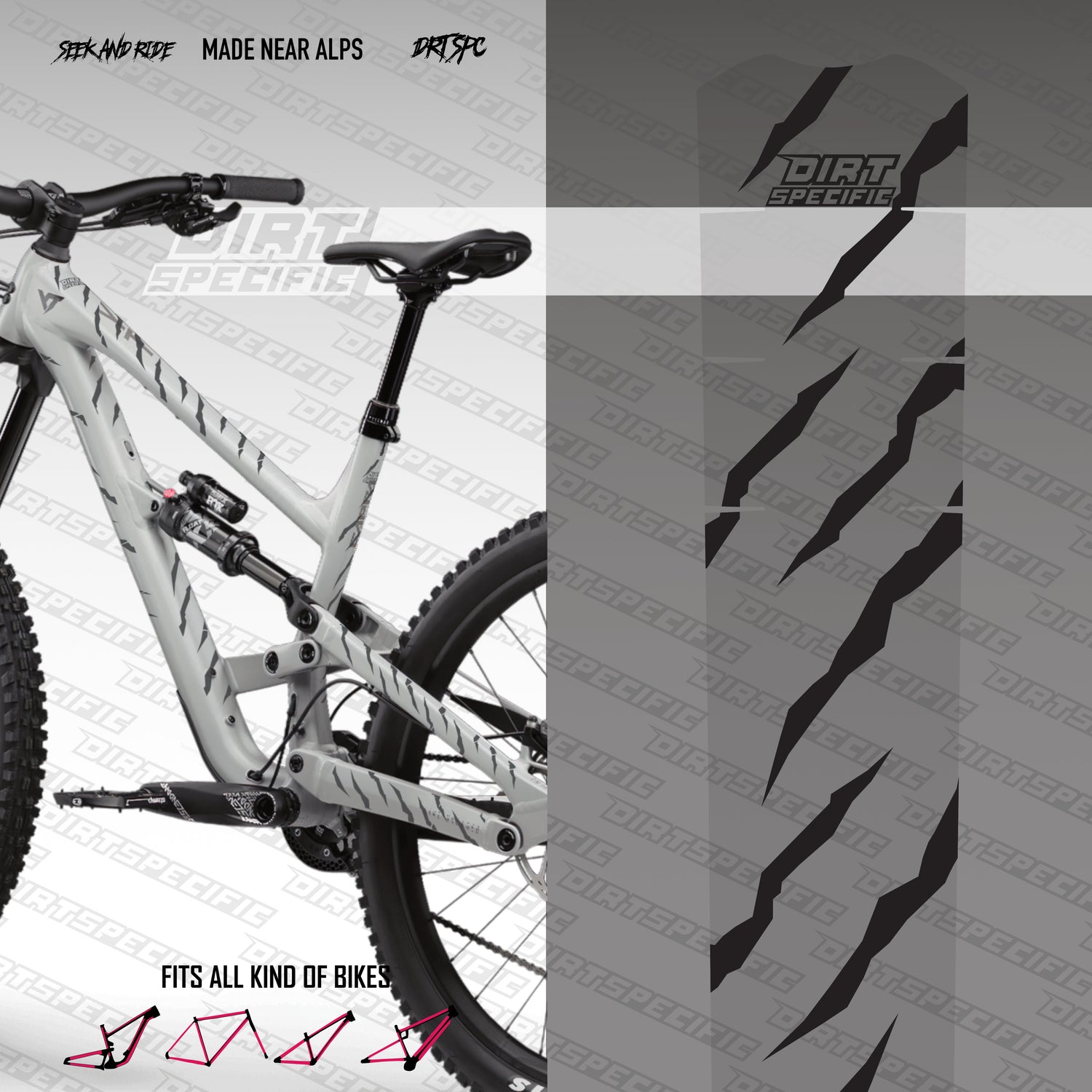 Tiger black - Bike Frame wrap MK2 - (Custom Color Options🎨 ) bike wrap kit – full frame protection set for mountain bikes mtb gravel downhill enduro