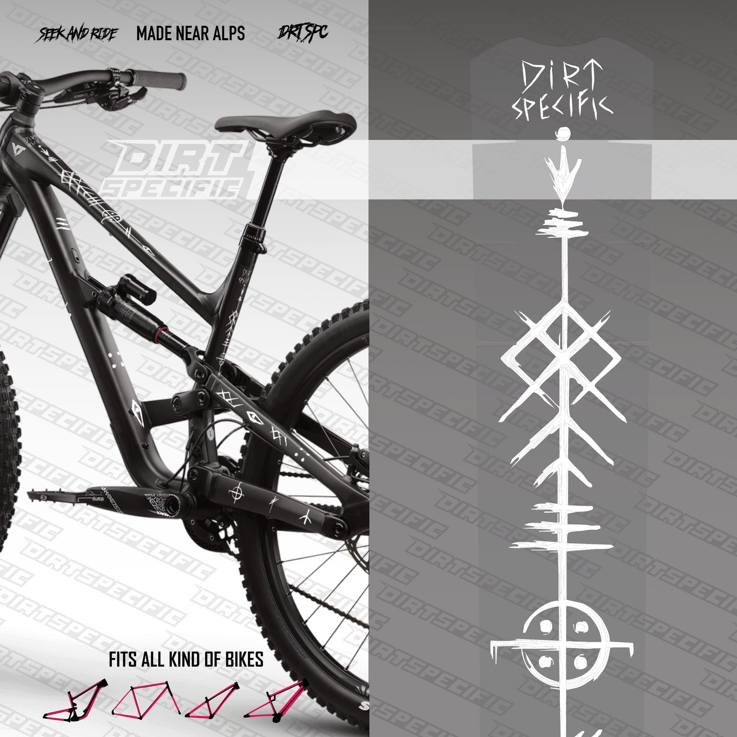 Stormlight Loam Runes LIMITED EDITON - Bike Frame wrap MK2 (Custom Color Options🎨 )