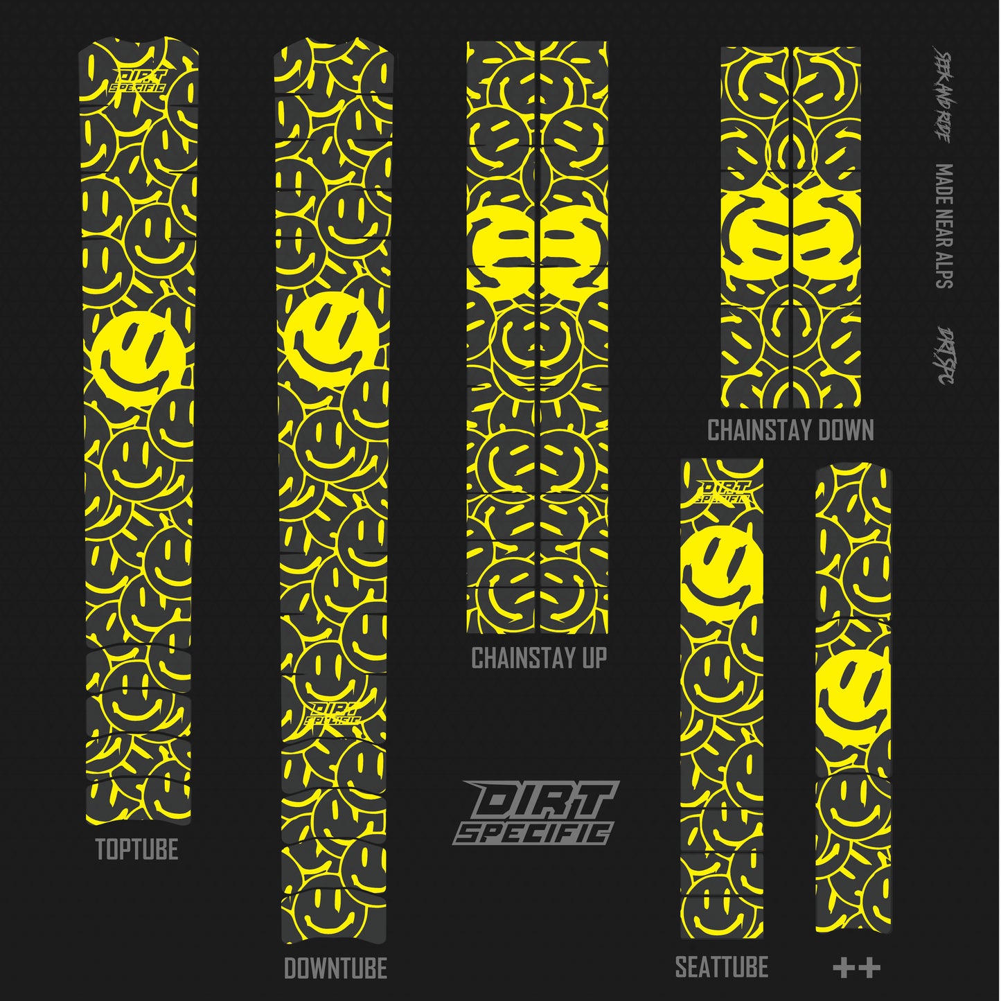 SMILE - Bike Frame wrap MK2 - (Custom Color Options🎨)