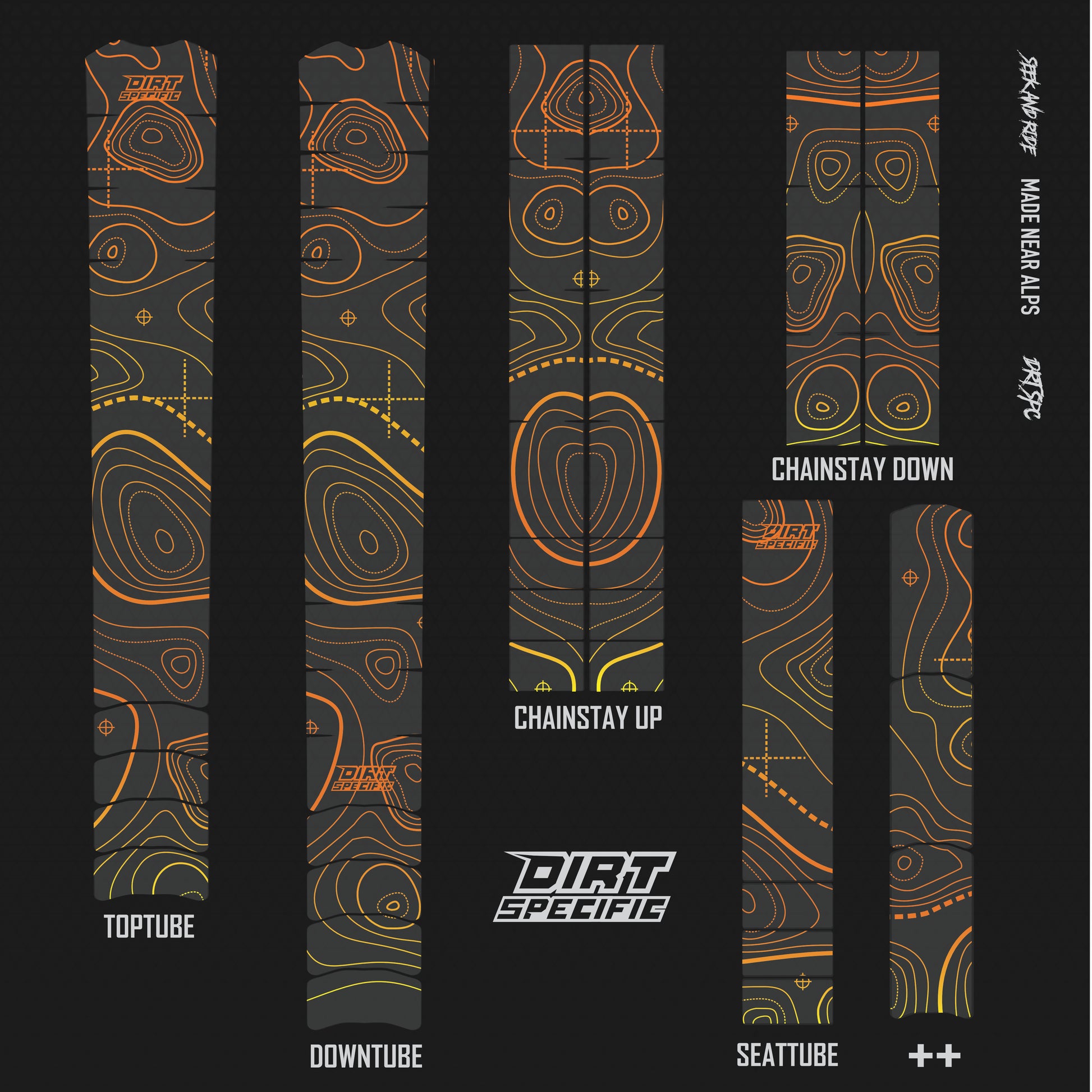 Sunset RIDGE - Bike Frame wrap MK2 bike wrap kit – full frame protection set for mountain bikes mtb gravel downhill enduro