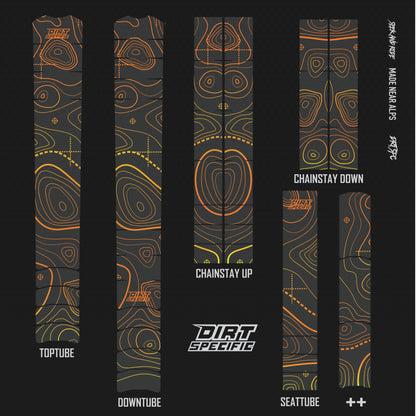 Sunset RIDGE - Bike Frame wrap MK2 bike wrap kit – full frame protection set for mountain bikes mtb gravel downhill enduro
