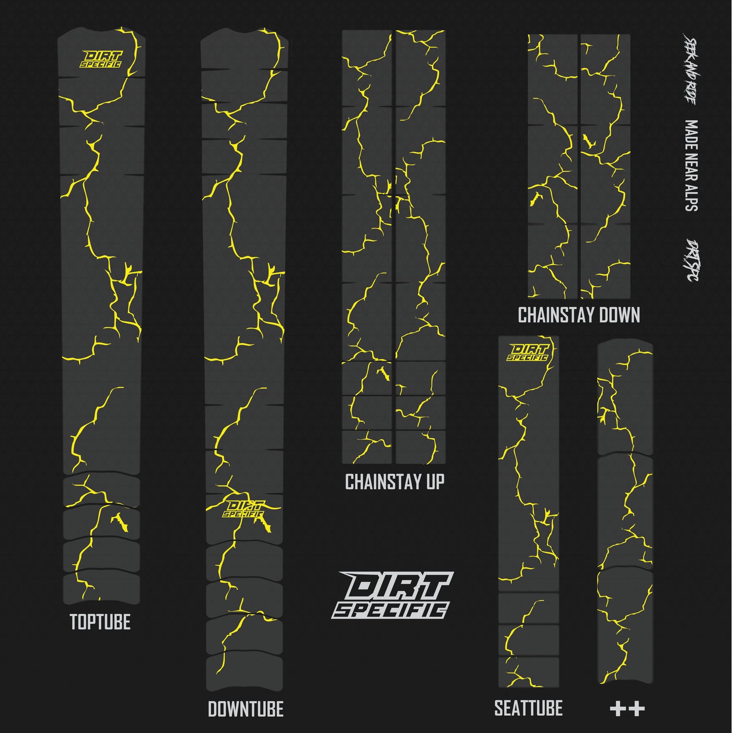 Kintsugi GOLD - Bike Frame wrap MK2 - (Custom Color Options🎨 ) bike wrap kit – full frame protection set for mountain bikes mtb gravel downhill enduro