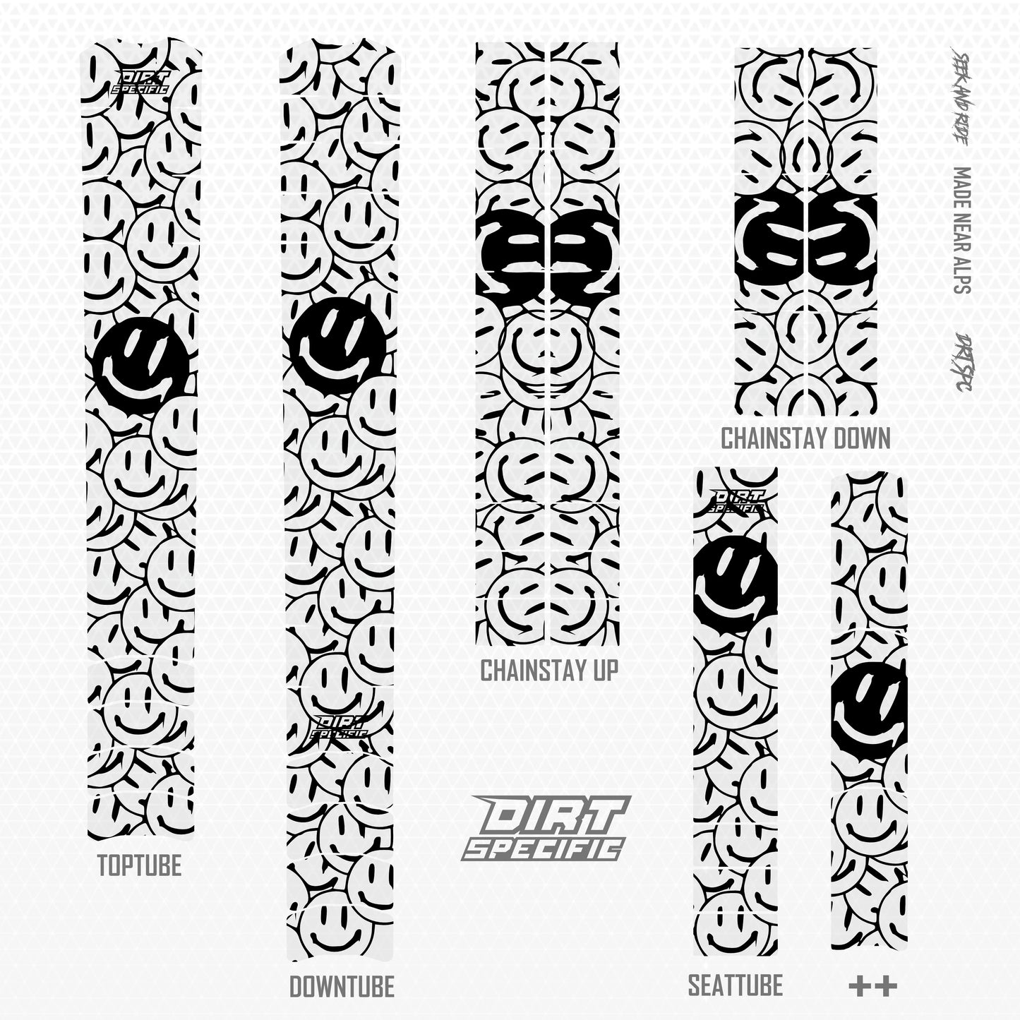 SMILE dark - Bike Frame wrap MK2 - (Custom Color Options🎨)