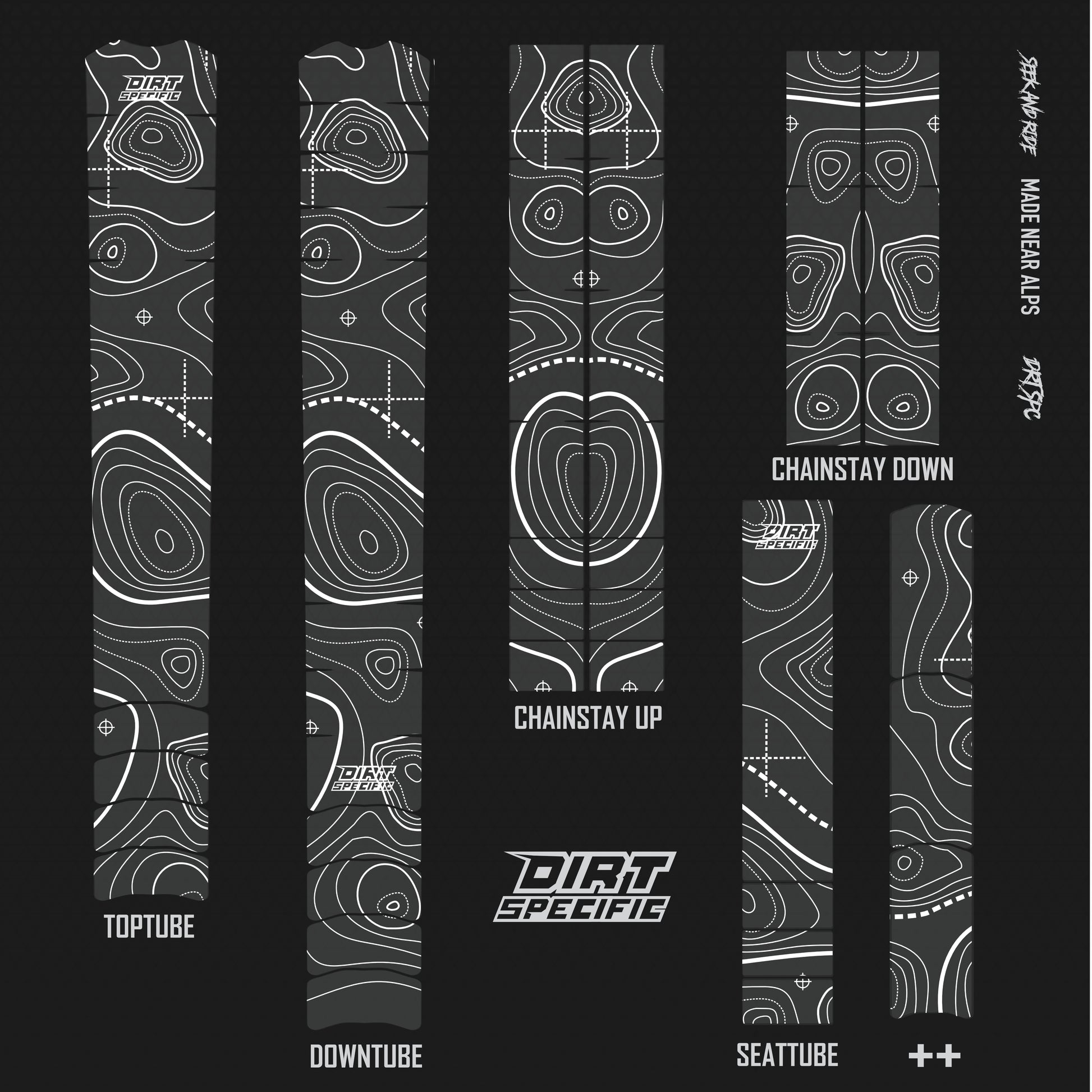 White RIDGE - Bike Frame wrap MK2 - (Custom Color Options🎨 ) bike wrap kit – full frame protection set for mountain bikes mtb gravel downhill enduro