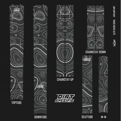 White RIDGE - Bike Frame wrap MK2 - (Custom Color Options🎨 ) bike wrap kit – full frame protection set for mountain bikes mtb gravel downhill enduro