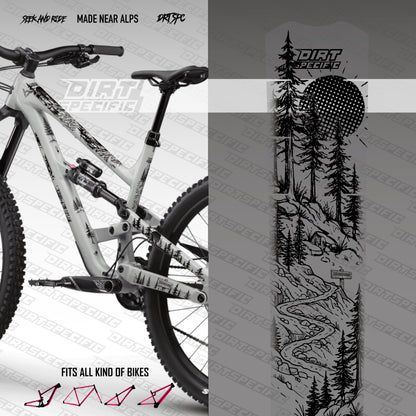 Pine Path Black  - Bike Frame wrap MK2 - (Custom Color Options🎨 )