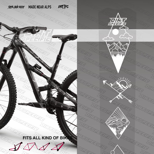 Mountain white logo - Bike Frame wrap MK2 - (Custom Color Options🎨 ) bike wrap kit – full frame protection set for mountain bikes mtb gravel downhill enduro