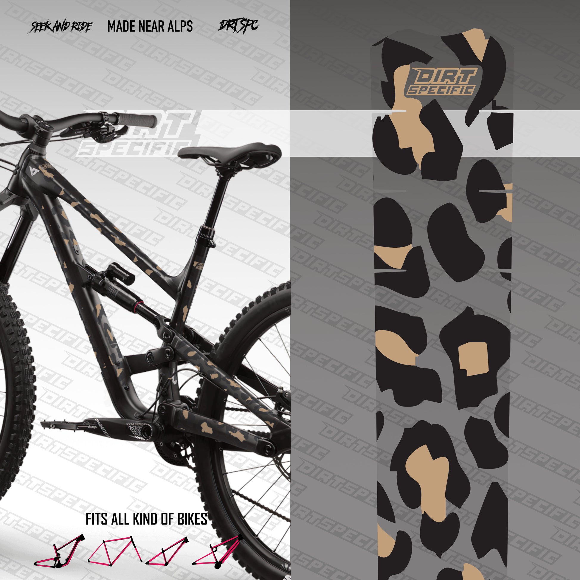 Cheetah - Bike Frame wrap MK2 bike wrap kit – full frame protection set for mountain bikes mtb gravel downhill enduro