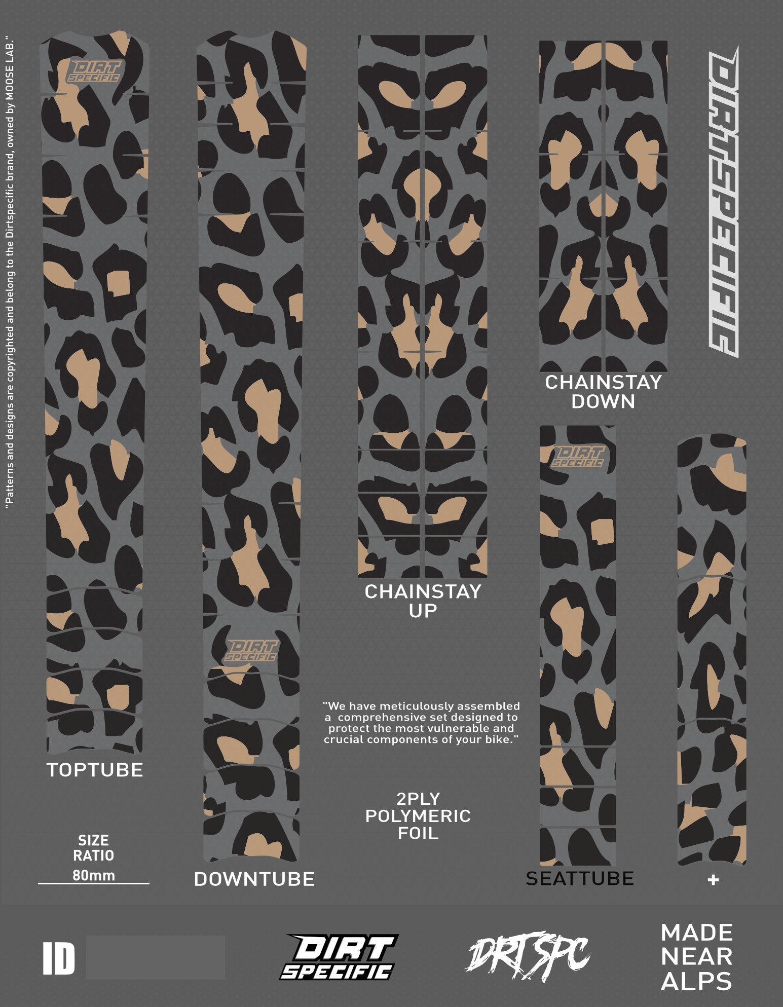 Cheetah - Bike Frame wrap MK2 bike wrap kit – full frame protection set for mountain bikes mtb gravel downhill enduro