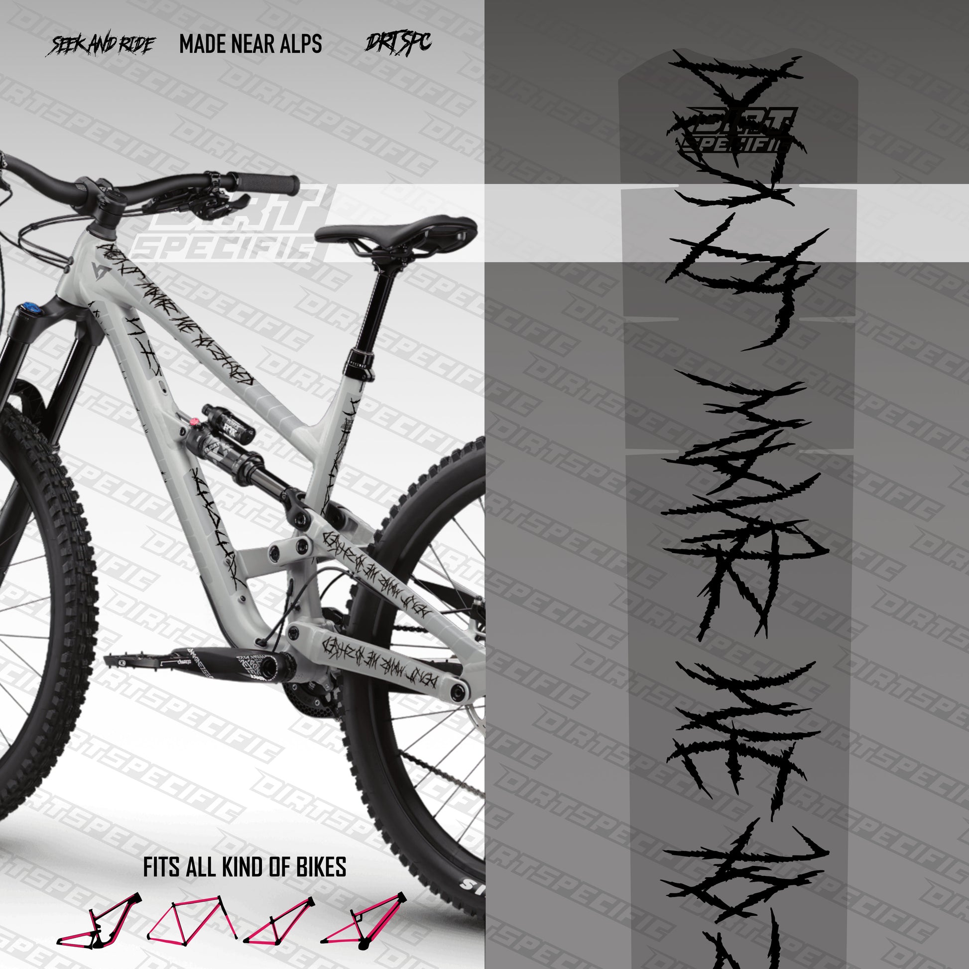 band mountainbike Black metal band - Bike Frame wrap MK2