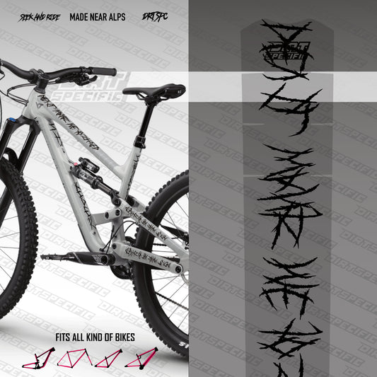 Black metal band - Bike Frame wrap MK2 - (Custom Color Options🎨 ) bike wrap kit – full frame protection set for mountain bikes mtb gravel downhill enduro