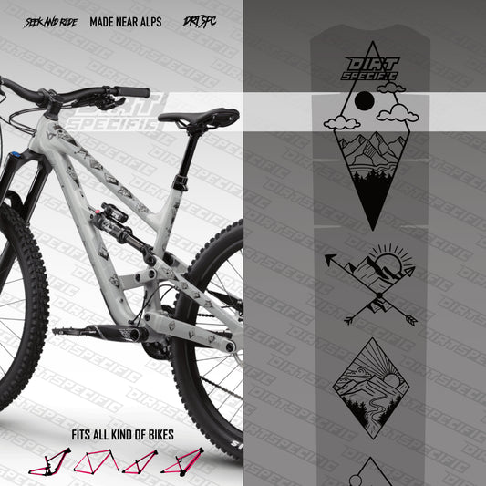 Mountain black logo - Bike Frame wrap MK2 - (Custom Color Options🎨 ) bike wrap kit – full frame protection set for mountain bikes mtb gravel downhill enduro