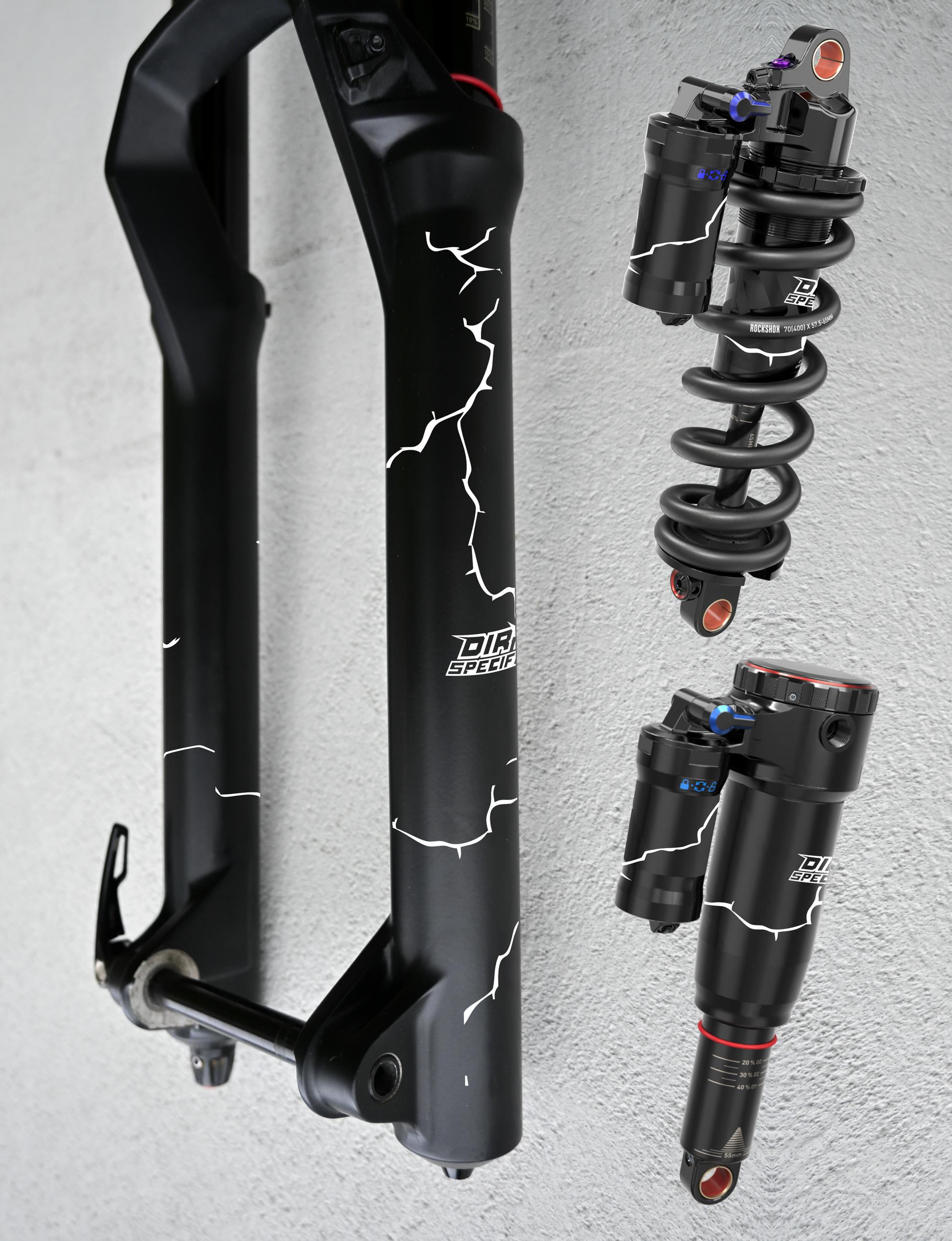 Kintsugi White - 360 Suspension wrap MK2 bike wrap kit – full frame protection set for mountain bikes mtb gravel downhill enduro