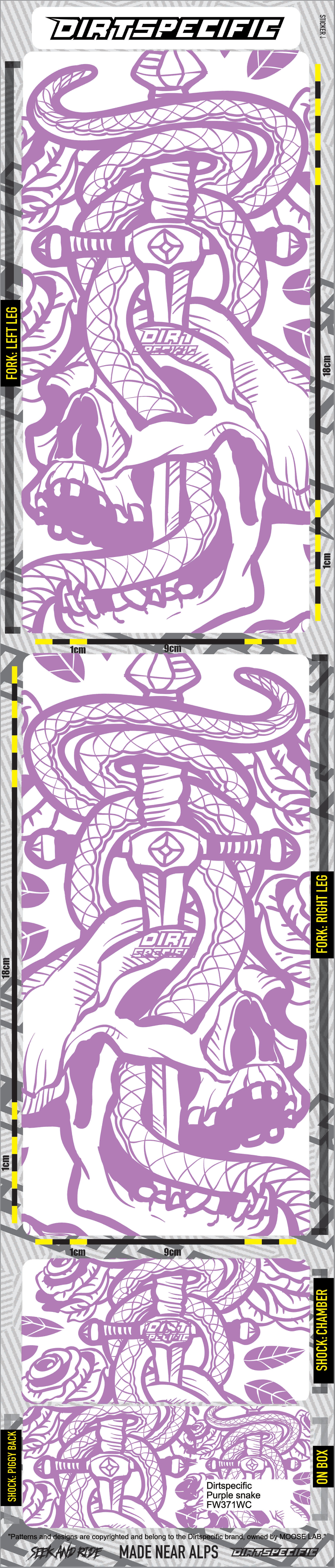 Purple snake - 360 Suspension wrap MK2 bike wrap kit – full frame protection set for mountain bikes mtb gravel downhill enduro