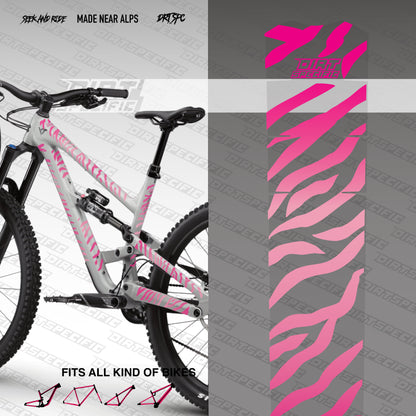 Pink zebra Bike Frame wrap MK2 – DIRTSPECIFIC Bike frame protection