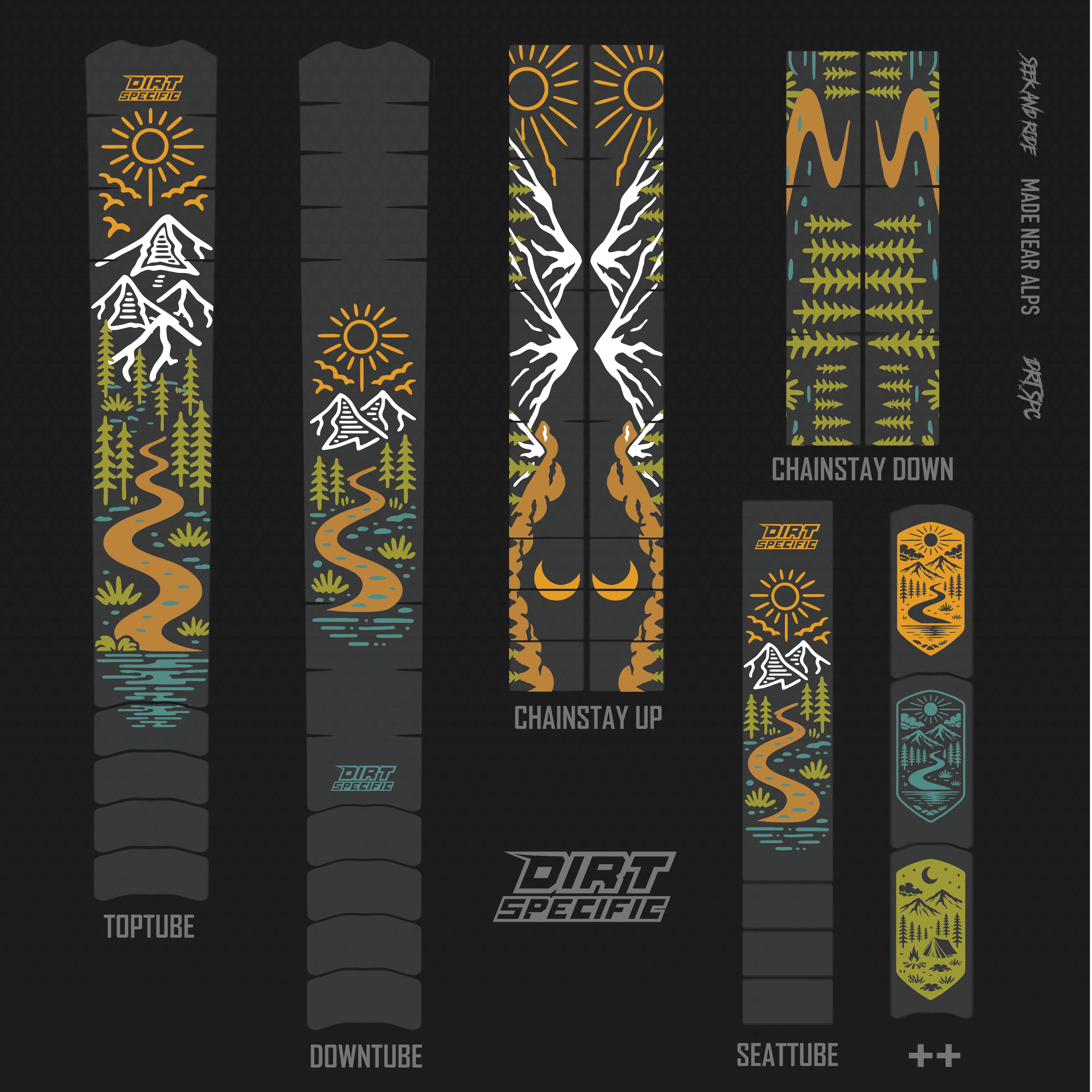 Amber Dusk Valley - Bike Frame wrap MK2 – DIRTSPECIFIC Bike frame
