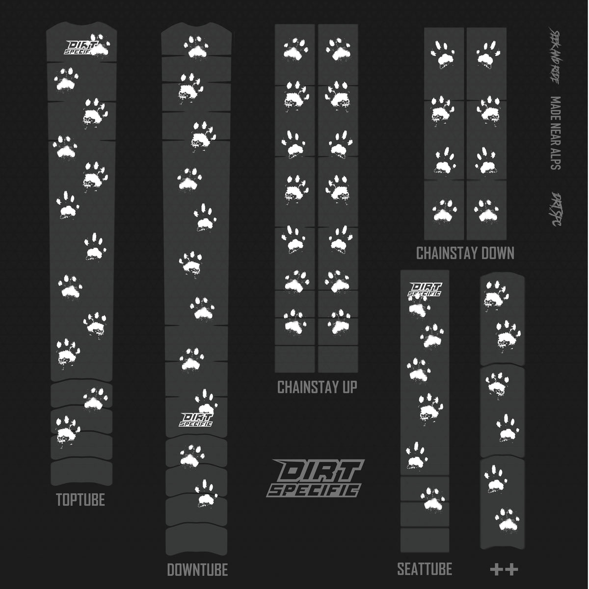 We Love Cats White- Bike Frame wrap MK2 - (Custom Color Options🎨 )