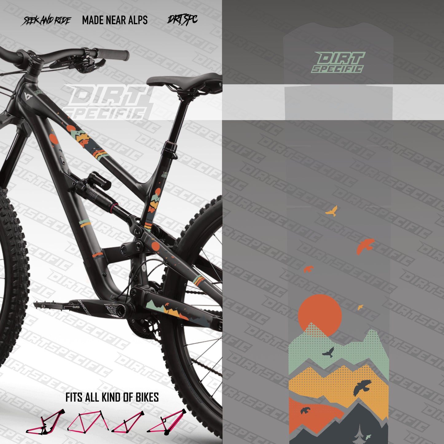 Retro Hills - Bike Frame wrap MK2