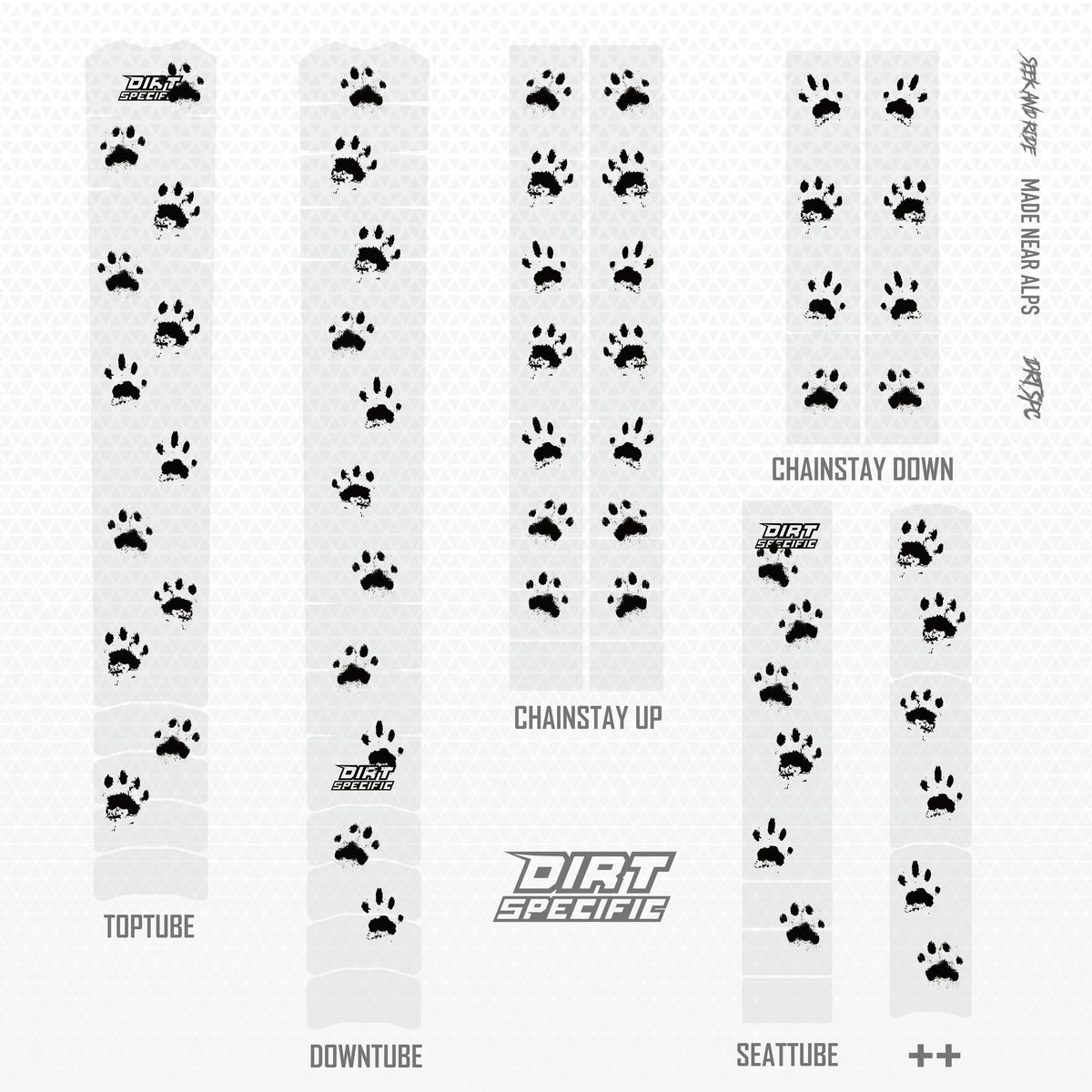 We Love Cats Black- Bike Frame wrap MK2 - (Custom Color Options🎨 )