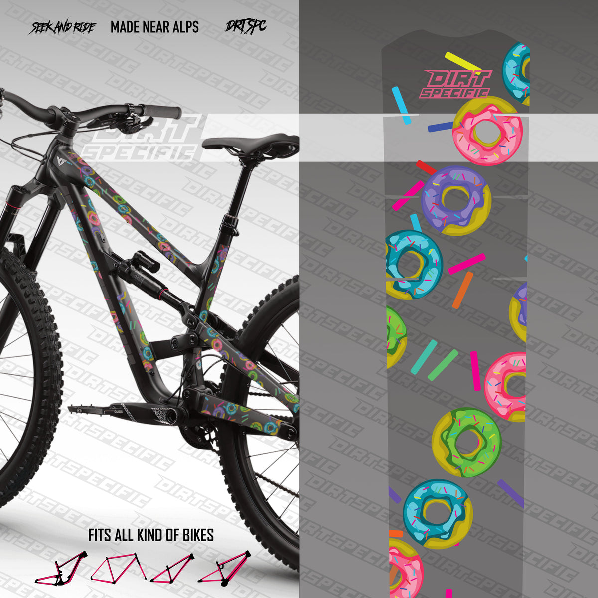 Donuts - Bike Frame wrap MK2 – DIRTSPECIFIC Bike frame protection